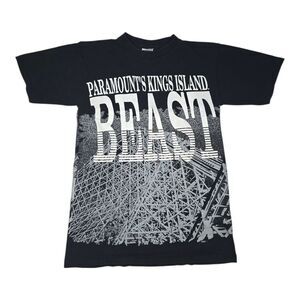 VINTAGE 90s Kings Island The Beast Promo Shirt M AOP Rare Single Stitch